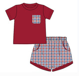Red White & Blue Boy Short Set