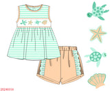 Sea Turtles Smocked Short Set