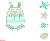 Sea Turtles Smocked Girl Bubble