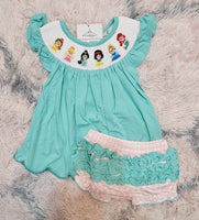 Princess Smocked Diaper Set