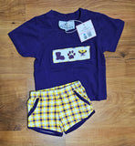 💜💛 Smocked Boy Short Set