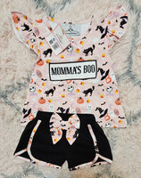 Momma's Boo Smocked Girl Short Set