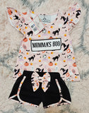 Momma's Boo Smocked Girl Short Set