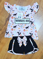 Momma's Boo Smocked Girl Short Set