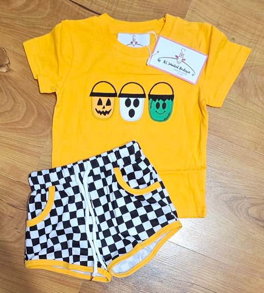 Halloween Buckets Boy Short Set