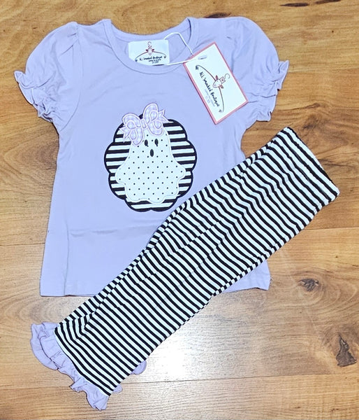 Ghost Applique Girl Pants Set