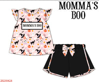 Momma's Boo Smocked Girl Short Set