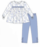 Blue Toile Pants Set