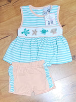 Sea Turtles Smocked Short Set