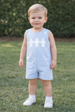 Cross Embroidery Boy Romper