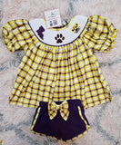 💜💛 Smocked Girl Short Set