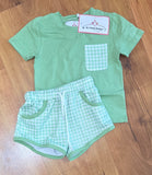 Green Gingham Short Set