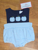 Pumpkins Navy/Light Blue Stripes Bubble