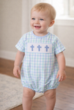 Cross Smocked Boy Bubble