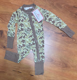 Camo Bamboo Zipper Onesie