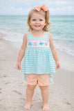 Sea Turtles Smocked Short Set
