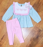 Bows Emb Pants Set