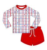 Swim- Red white blue Boy Rashguard