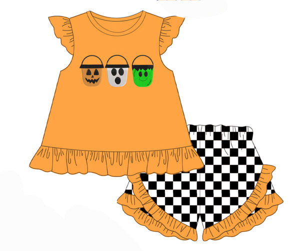 Halloween Buckets Girl Short Set