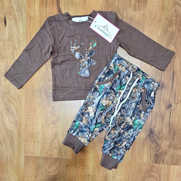 Camo/Deer Boy Pants Set