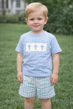 Cross Smocked Boy Short Set
