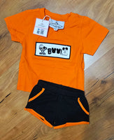 Halloween Boo Smocked Short Set