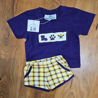 💜💛 Smocked Boy Short Set