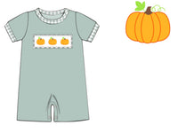 Pumpkins Smocked Boy Romper