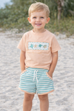 Sea Turtles Smocked Boy Short Set