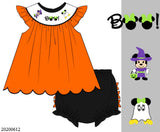 Halloween Boo Smocked Diaper Set