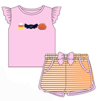 Batty French knot Girl Short Set