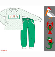 Cajun Christmas Hand Smocked Boy Jogger Set