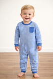 Blue Gingham Romper
