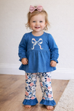 Bow/Floral Pants Set