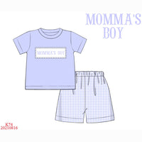 Momma's Boy Smocked Short Set