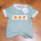 Pumpkins Smocked Boy Romper