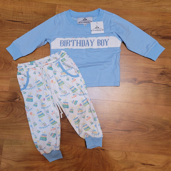 Birthday Boy Smocked Jogger Set