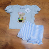 Easter Puppy Applique Girl Set